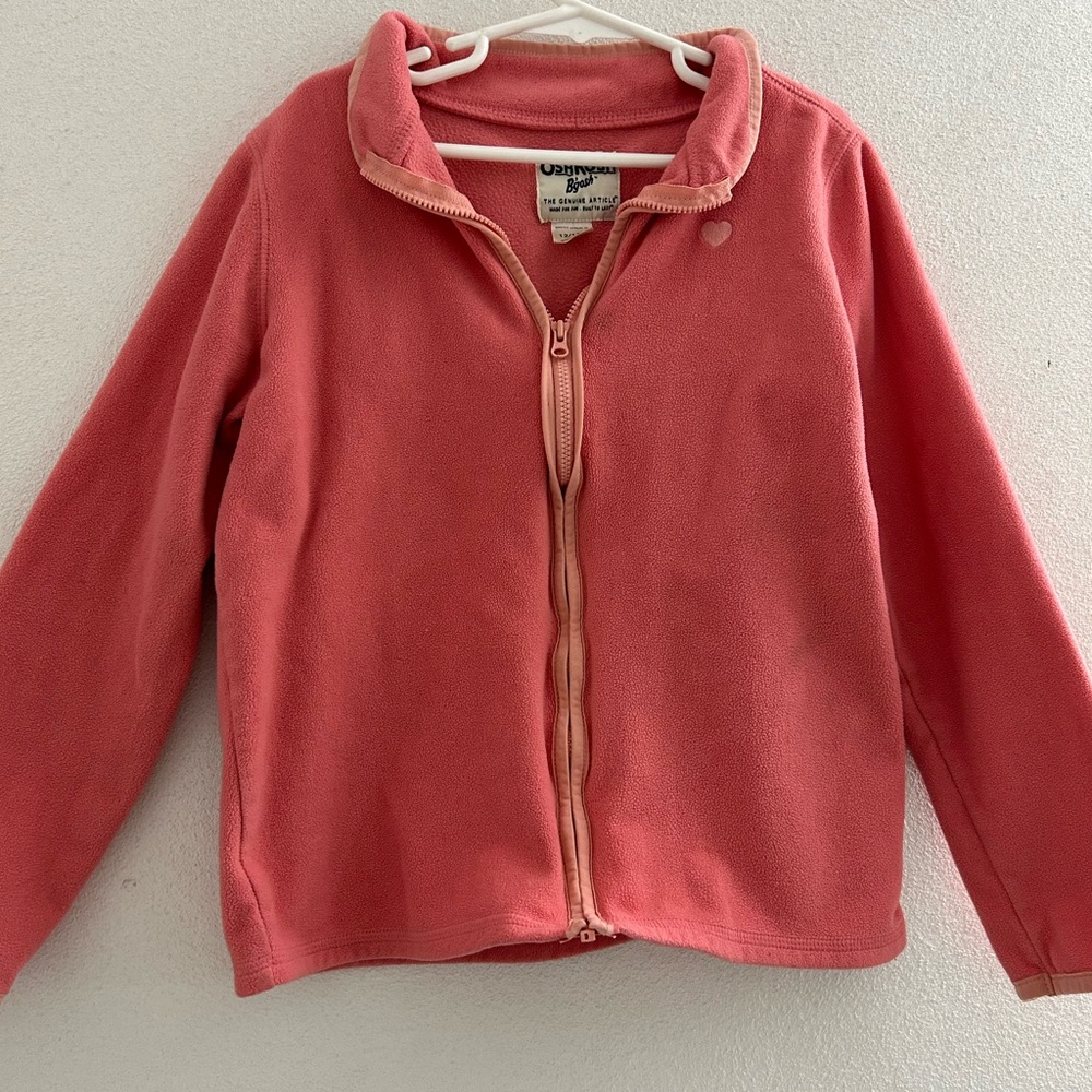 Coral salmon Fleece Kids Jacket by oshkosh girls size 12